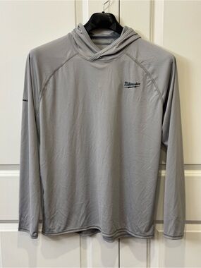Milwaukee Men’s Lightweight Hooded Long-Sleeve Shirt Jacket - Light Gray